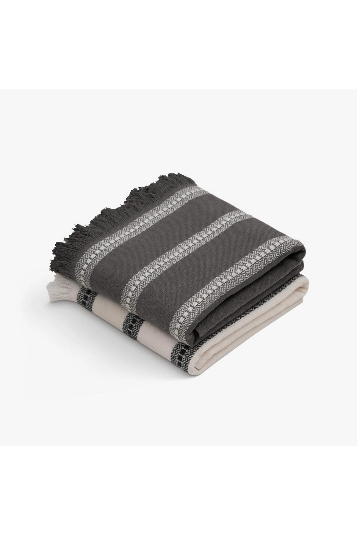 Green Black Neva 2'li Mutfak Havlusu Krem-Antrasit