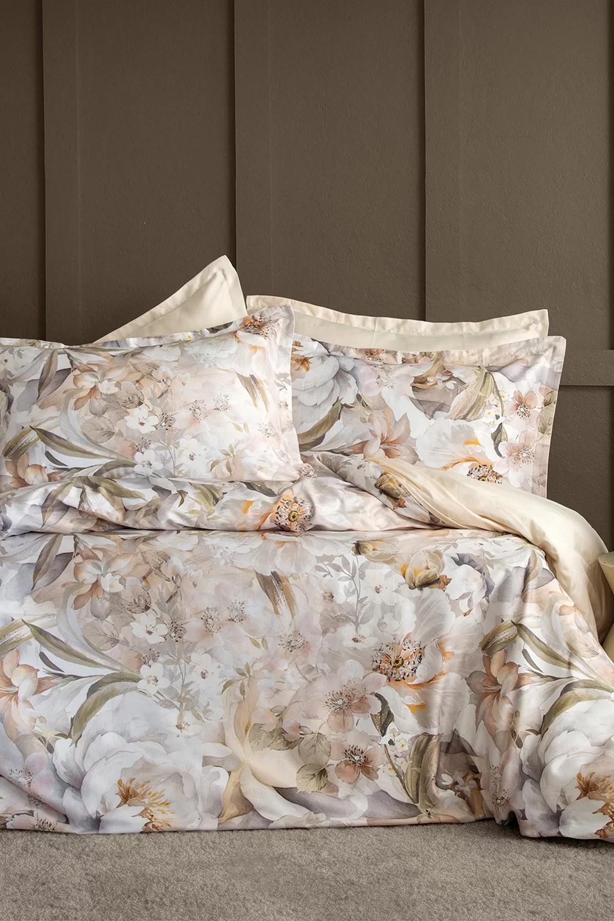 İssimo Moettie 300 TC (120 Tel) Dijital Pamuk Saten Nevresim Takımı Çift Kişilik