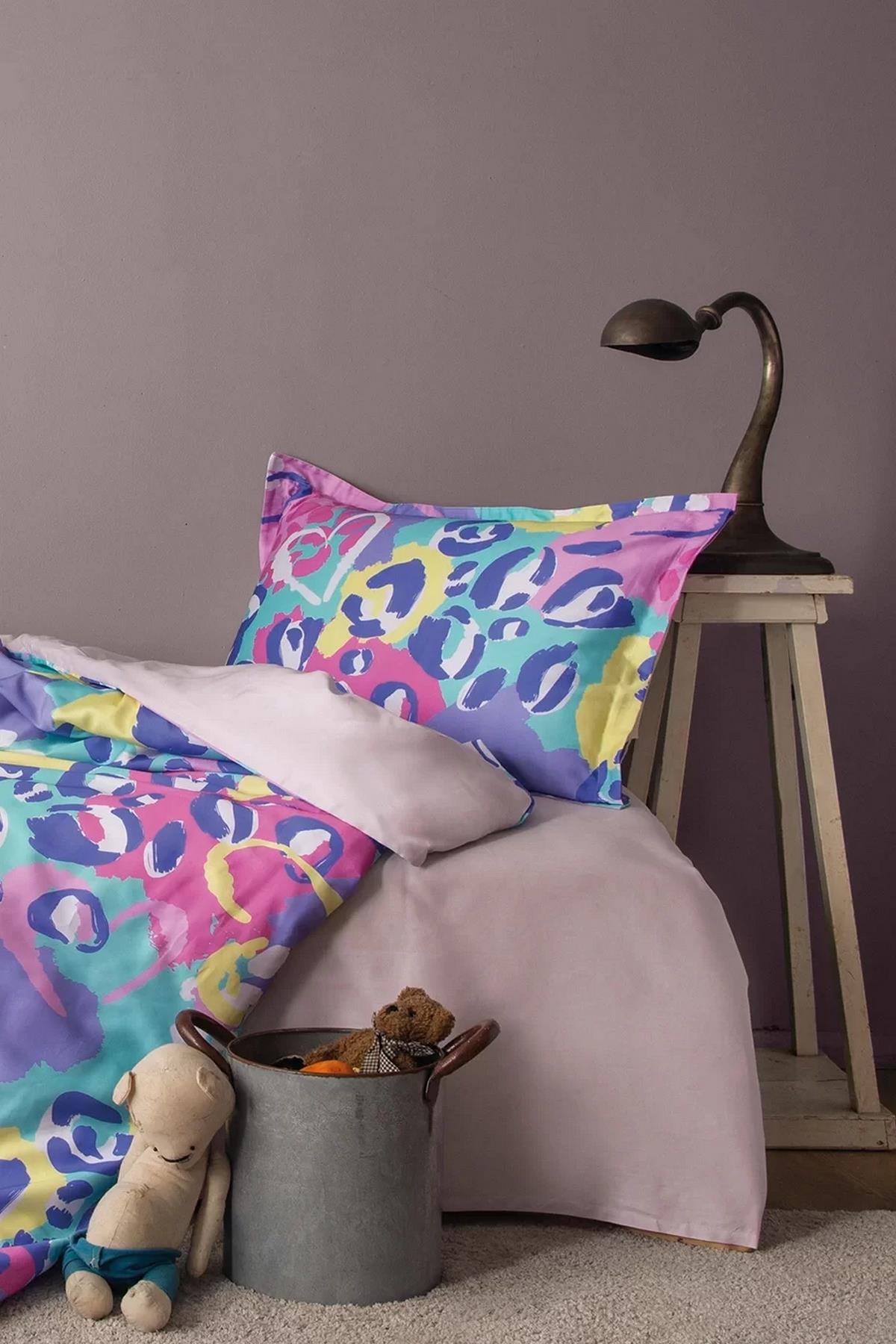 İssimo Pinky 210 TC (83 Tel) Dijital Pamuk Saten Nevresim Takımı Tek Kişilik