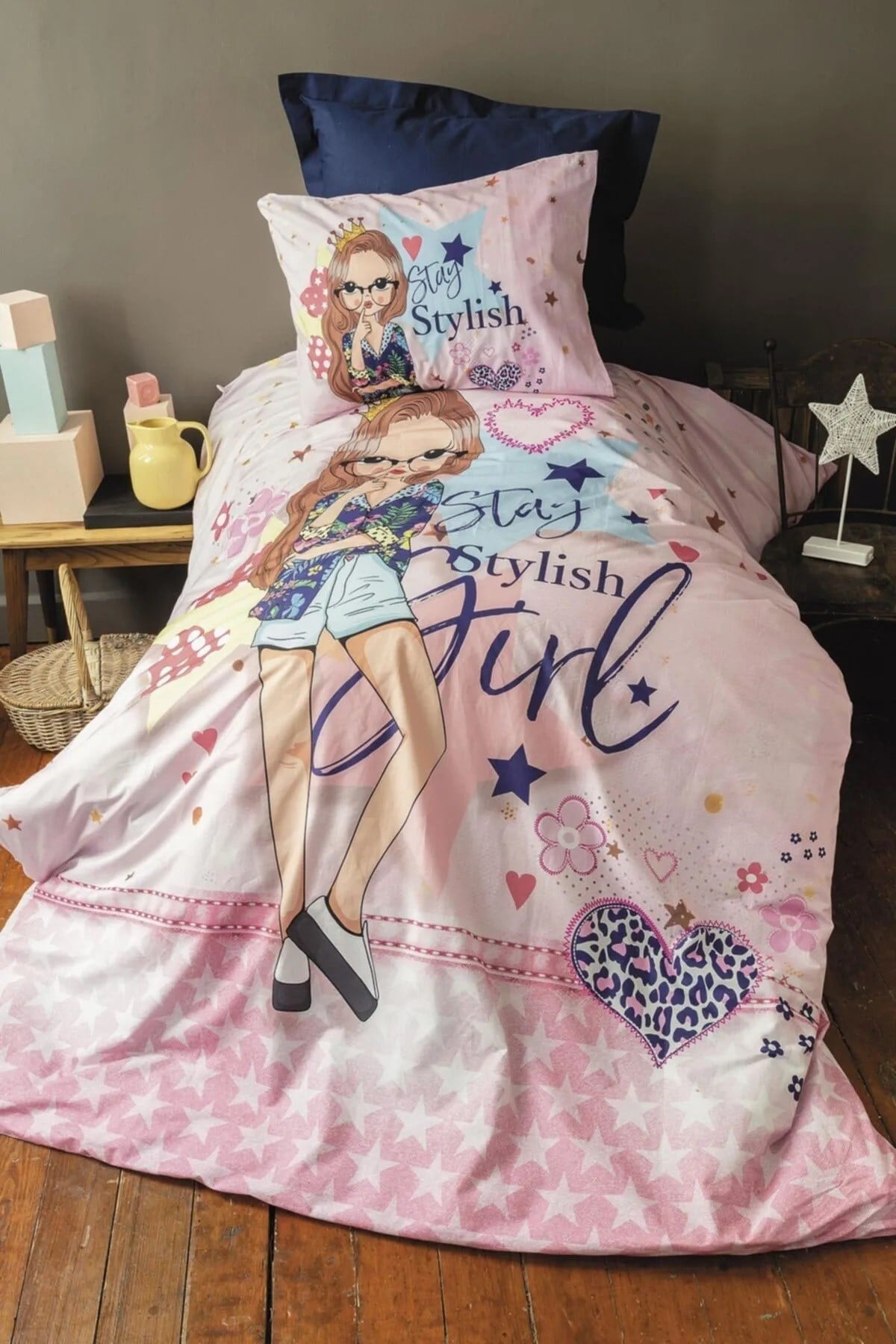 İssimo Stylish Girl Dijital Ranforce Nevresim Takımı Tek Kişilik