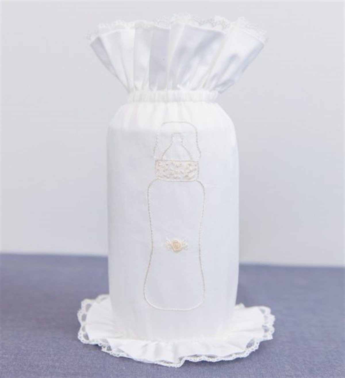 Medekids Nakışlı Biberonluk Ekru-Pembe