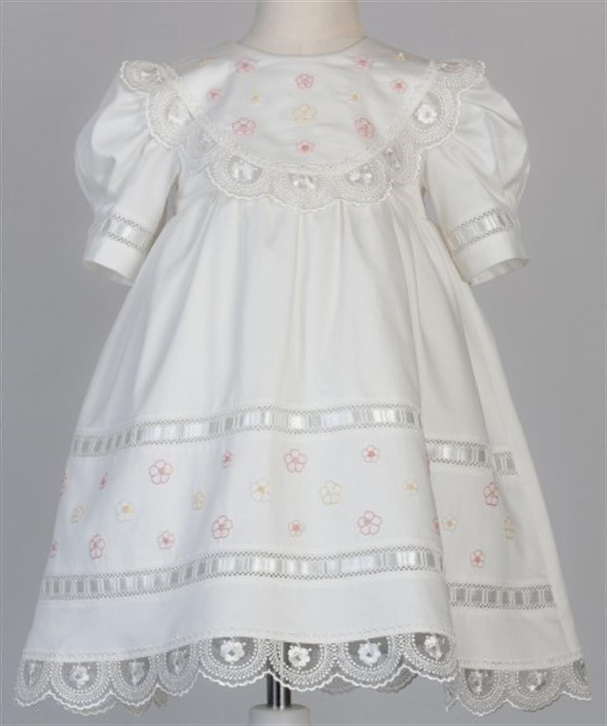 Medekids Renkli Papatyalar Elbise Ekru & Pembe 3-6 Ay