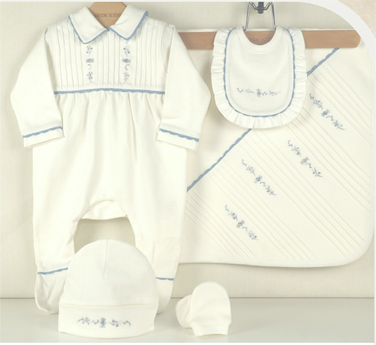 Medekids Su Yolu 5’li Set Ekru & Pembe 0-3 Ay