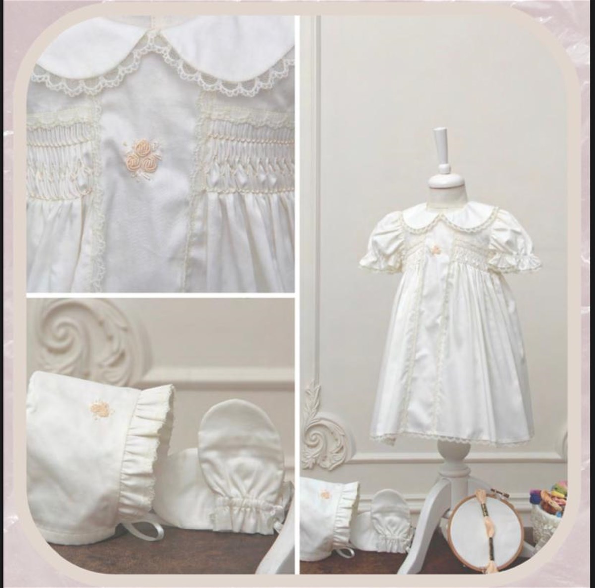 Medekids Yarım Plitingli Elbise Ekru-Ekru 0-3 Ay