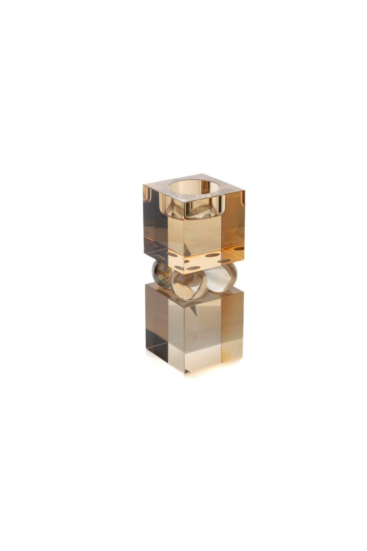 Mikasa Moor Amber Cubic Cam Mumluk 6x6x15cm