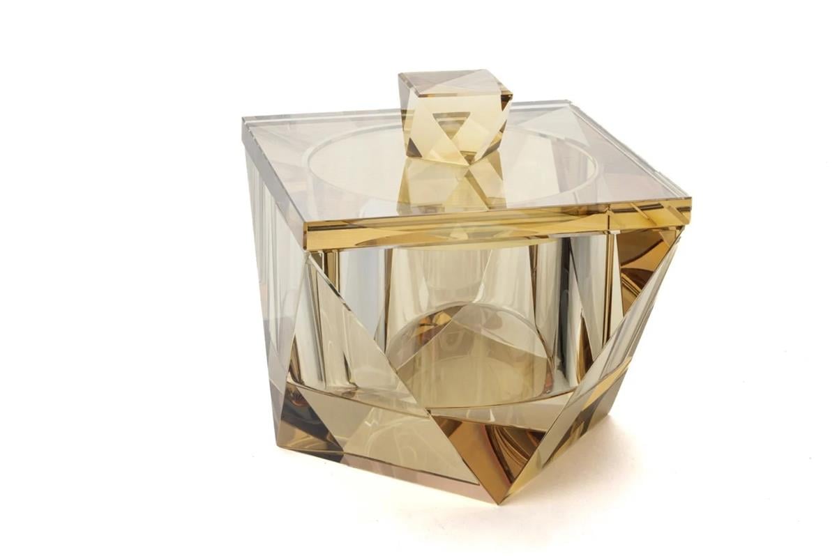 Mikasa Moor Amber Diamond Dekor Cam Kutu 10x10x10cm