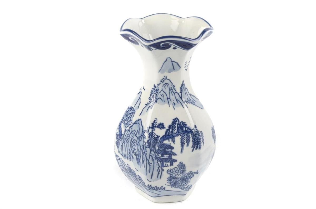 Mikasa Moor Blue Blanc Porselen Vazo 9x20cm