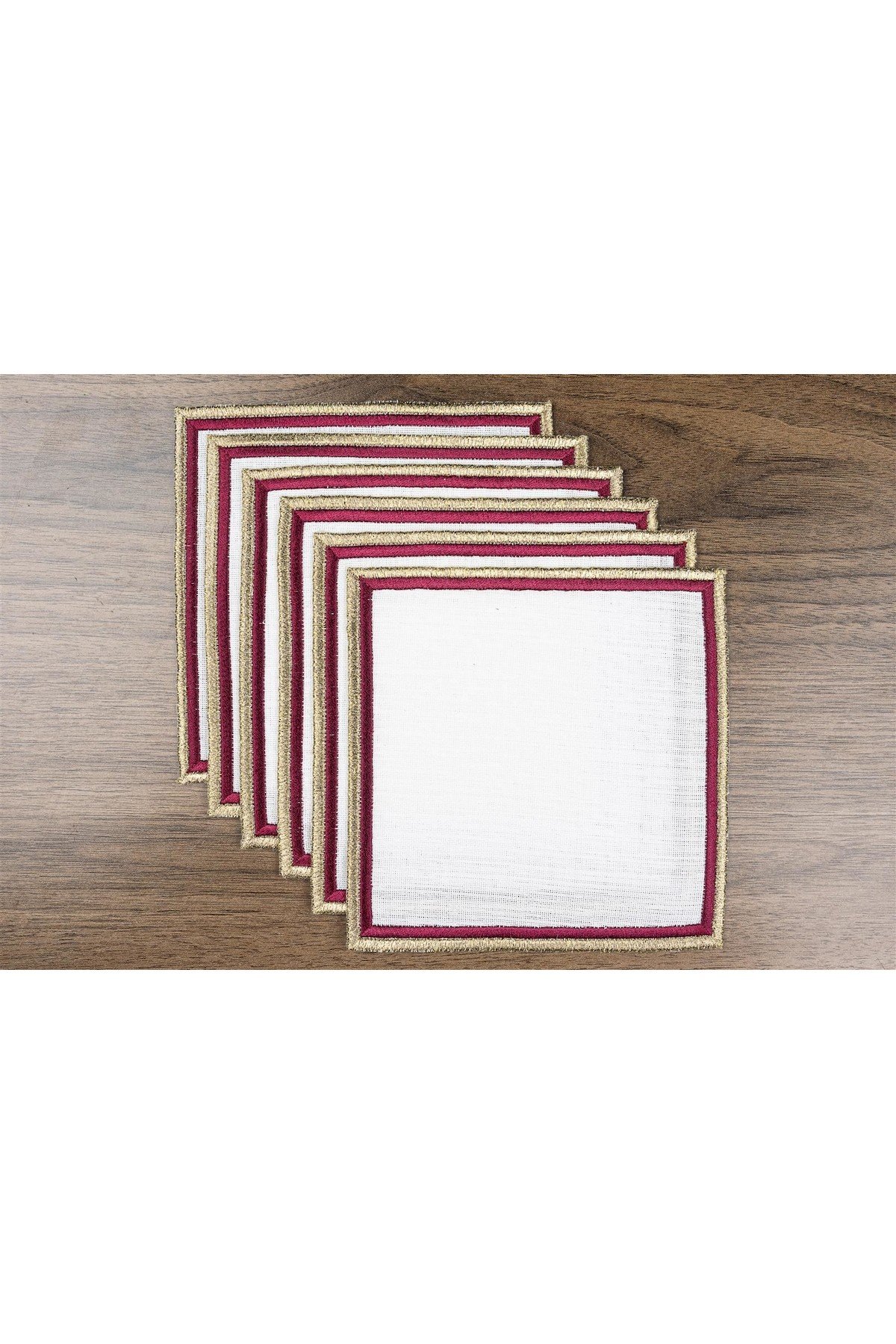 Mikasa Moor Celine Bordo Altın Bardak Altı 6'lı 14 cm