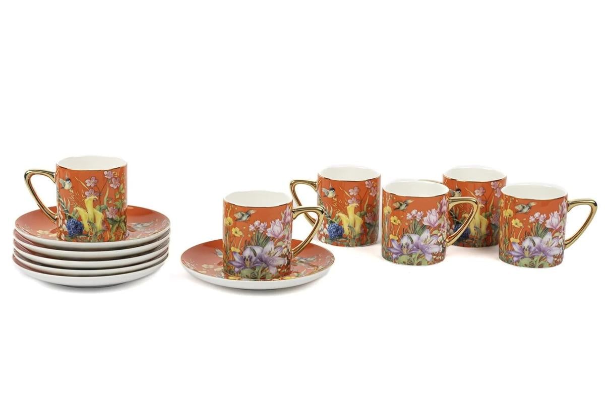 Mikasa Moor Garden Turuncu 6lı Kahve Fincanı Seti 100CC
