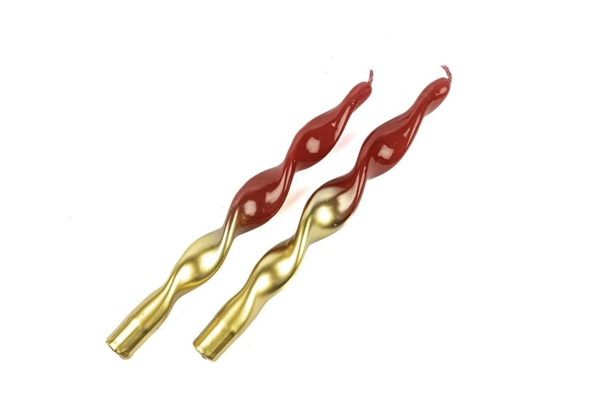 Mikasa Moor Gold Kırmızı 2li Mum 25cm