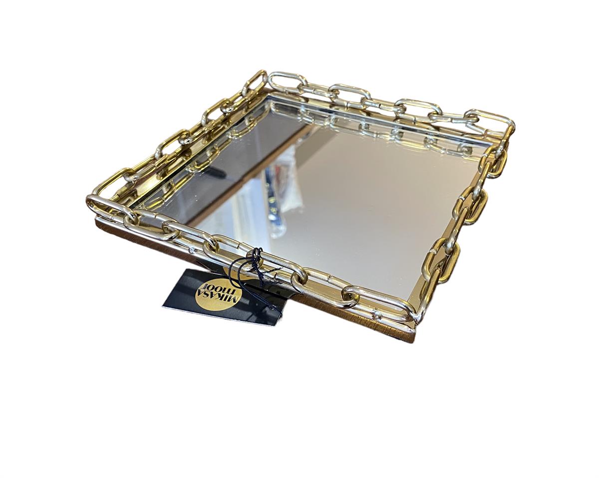 Mikasa Moor Gold Metal Kare Aynalı Tepsi 20x20cm