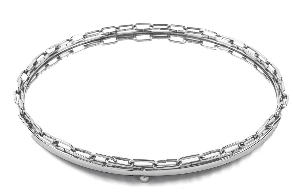 Mikasa Moor Gümüş Metal Yuvarlak Aynalı Tepsi 38cm
