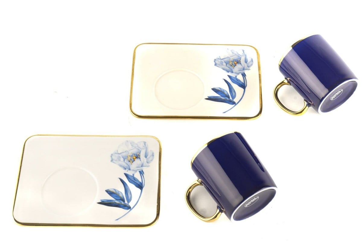 Mikasa Moor Navy Flower 2 li Kahve Fincanı