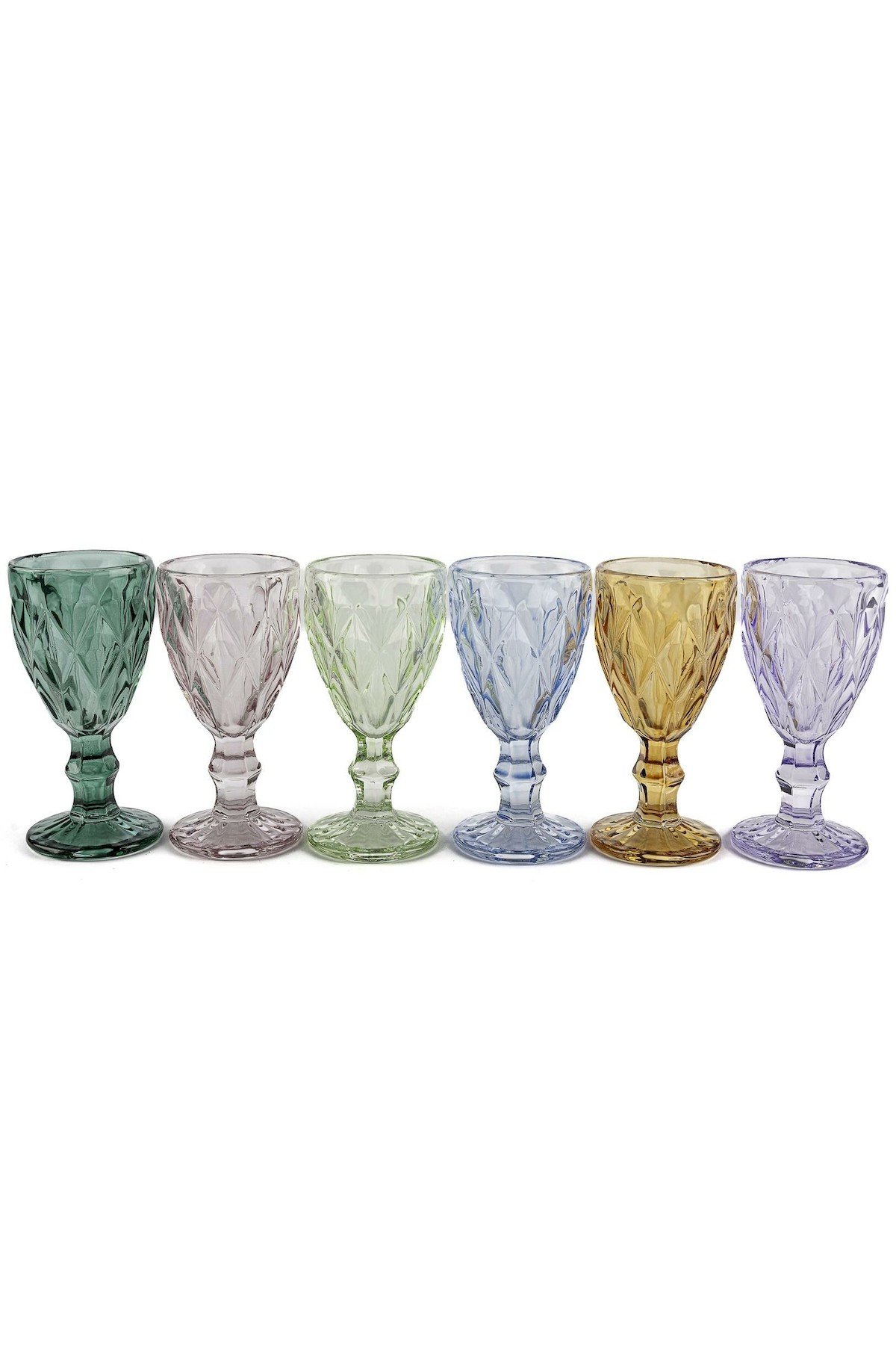 Mikasa Moor Renkli Kesmeli 6'lı Cam Ayaklı Bardak 70 ml