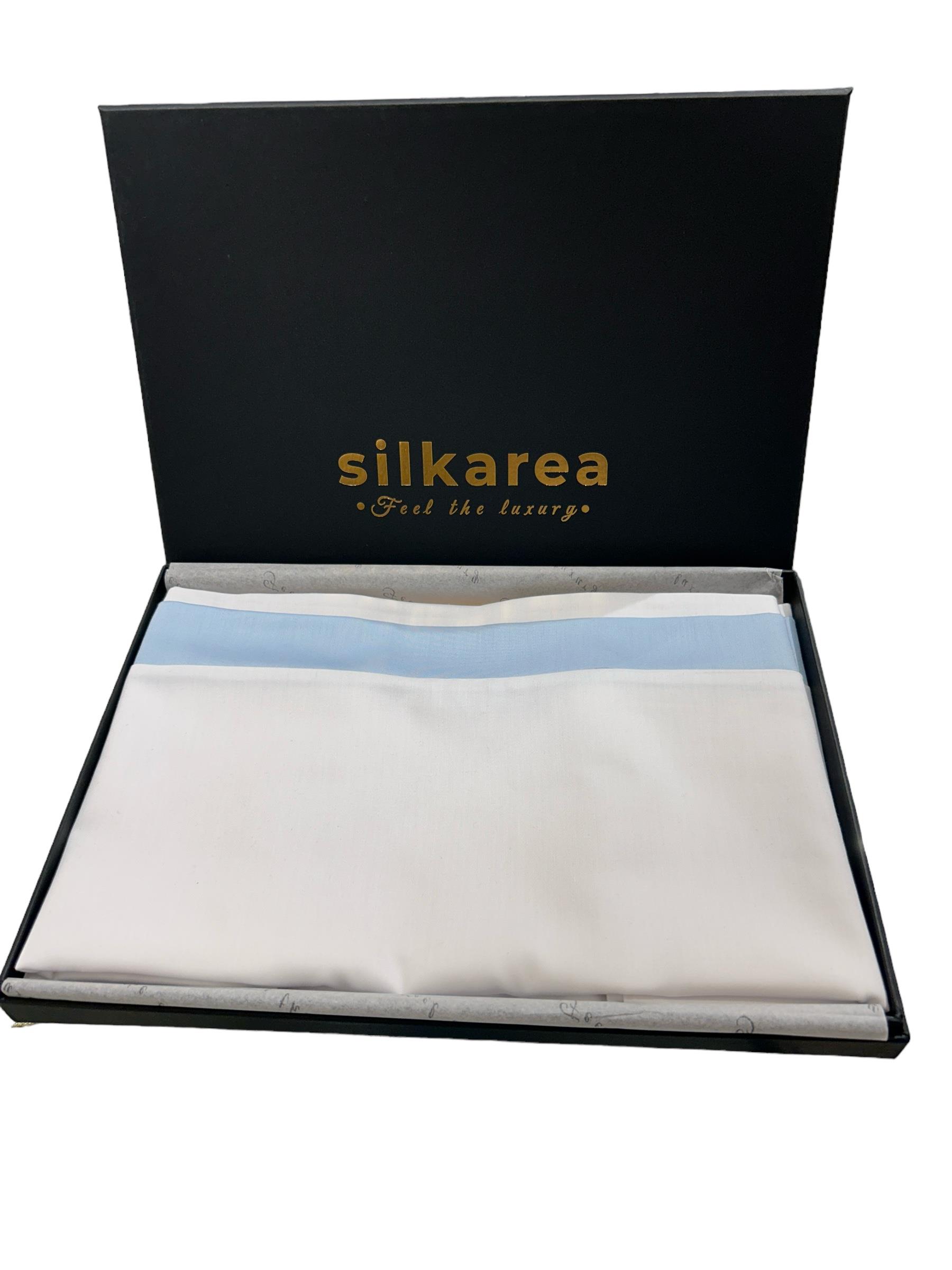 Silkarea Yastık Kılıfı Takımı Beyaz-Mavi