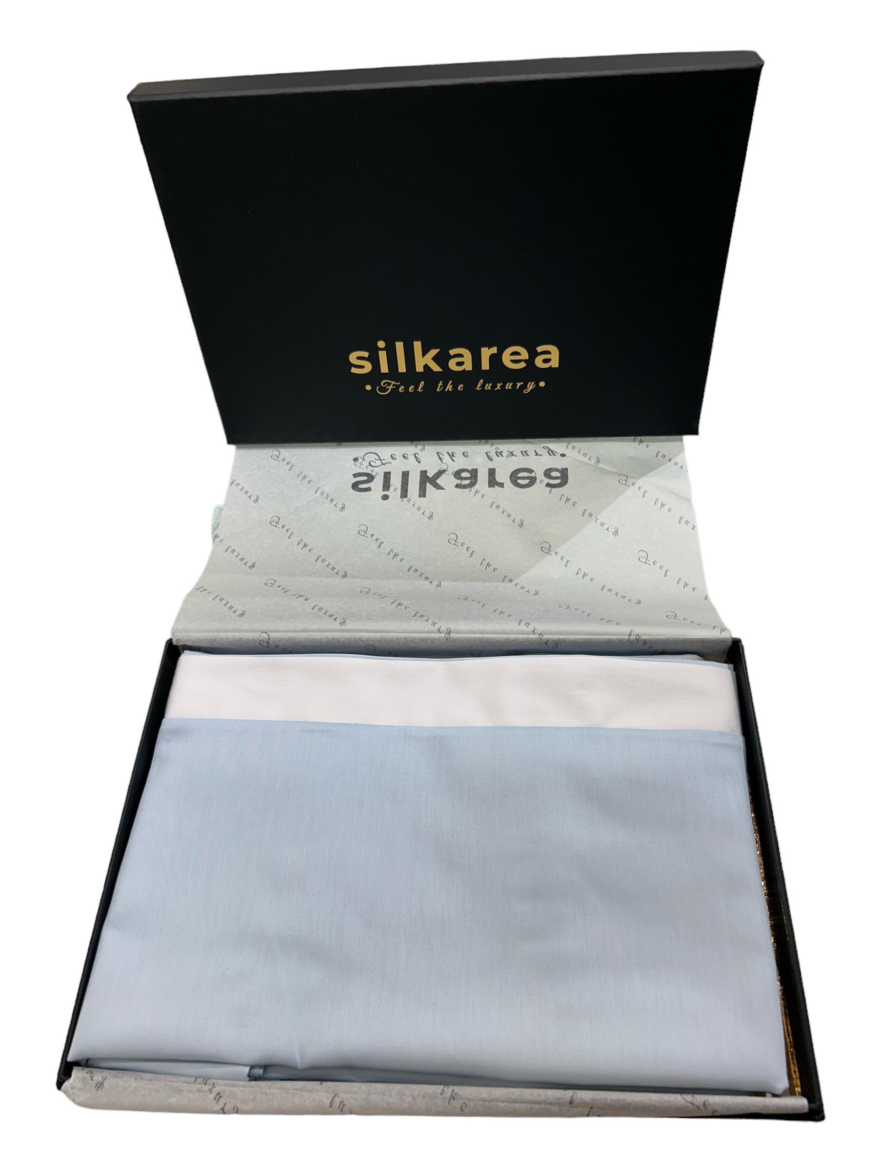 Silkarea Yastık Kılıfı Takımı Mavi-Beyaz