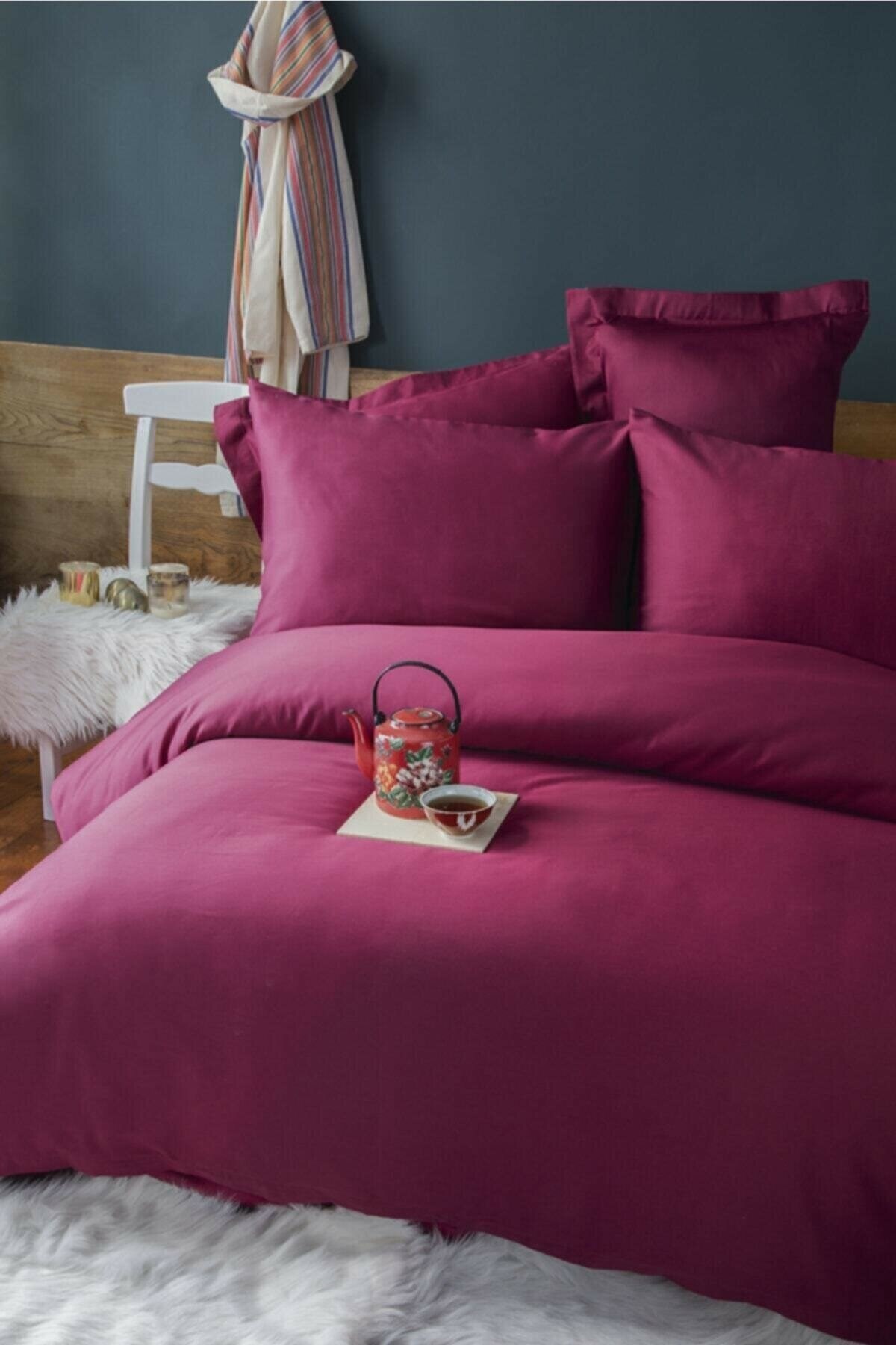 Simply Bordo Saten Fitted Set 180*200/50*70(2)