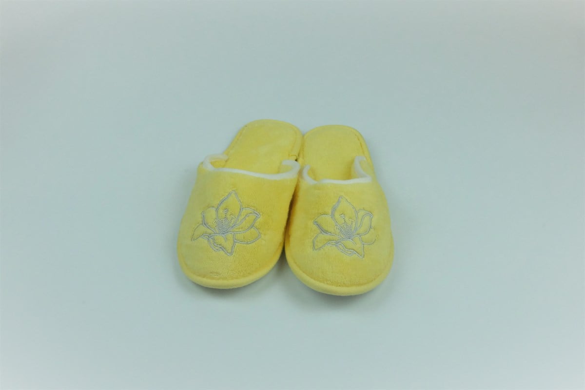 Soft Cotton Lilyum Havlu Terlik Sarı 38-40