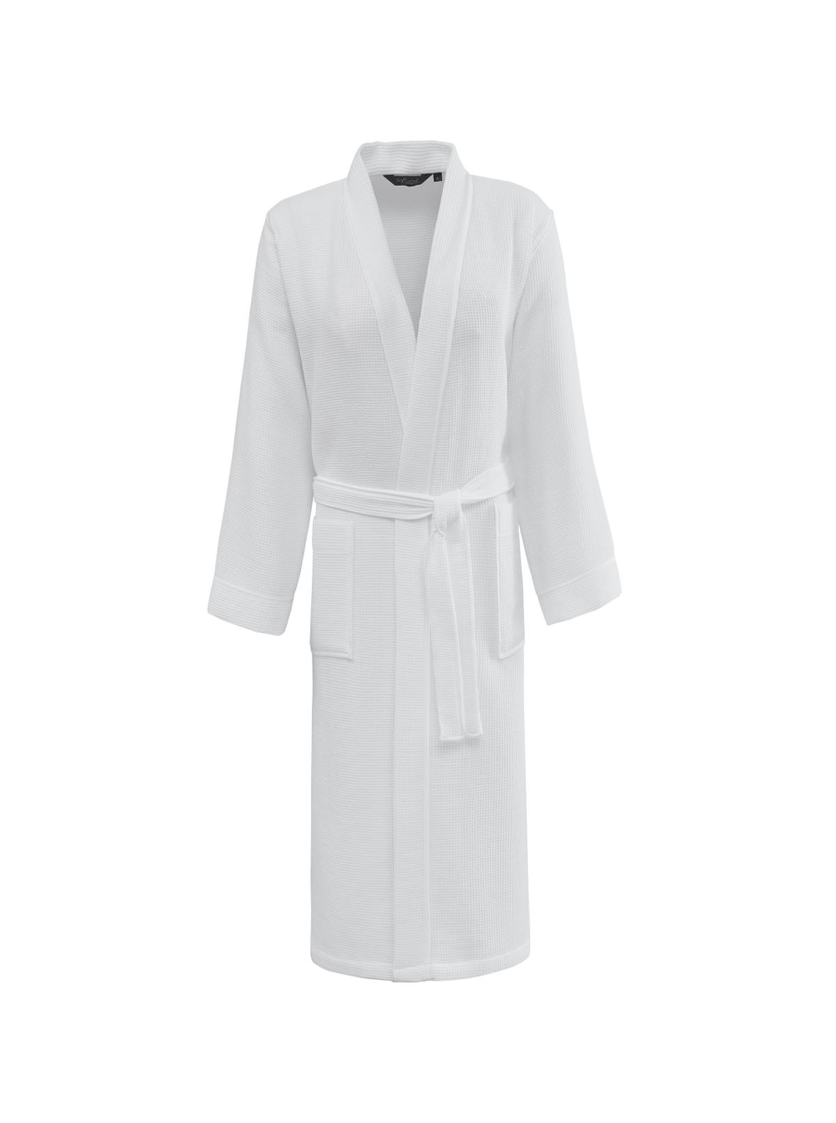 Soft Cotton Soft Pique Kimono Bornoz Beyaz L