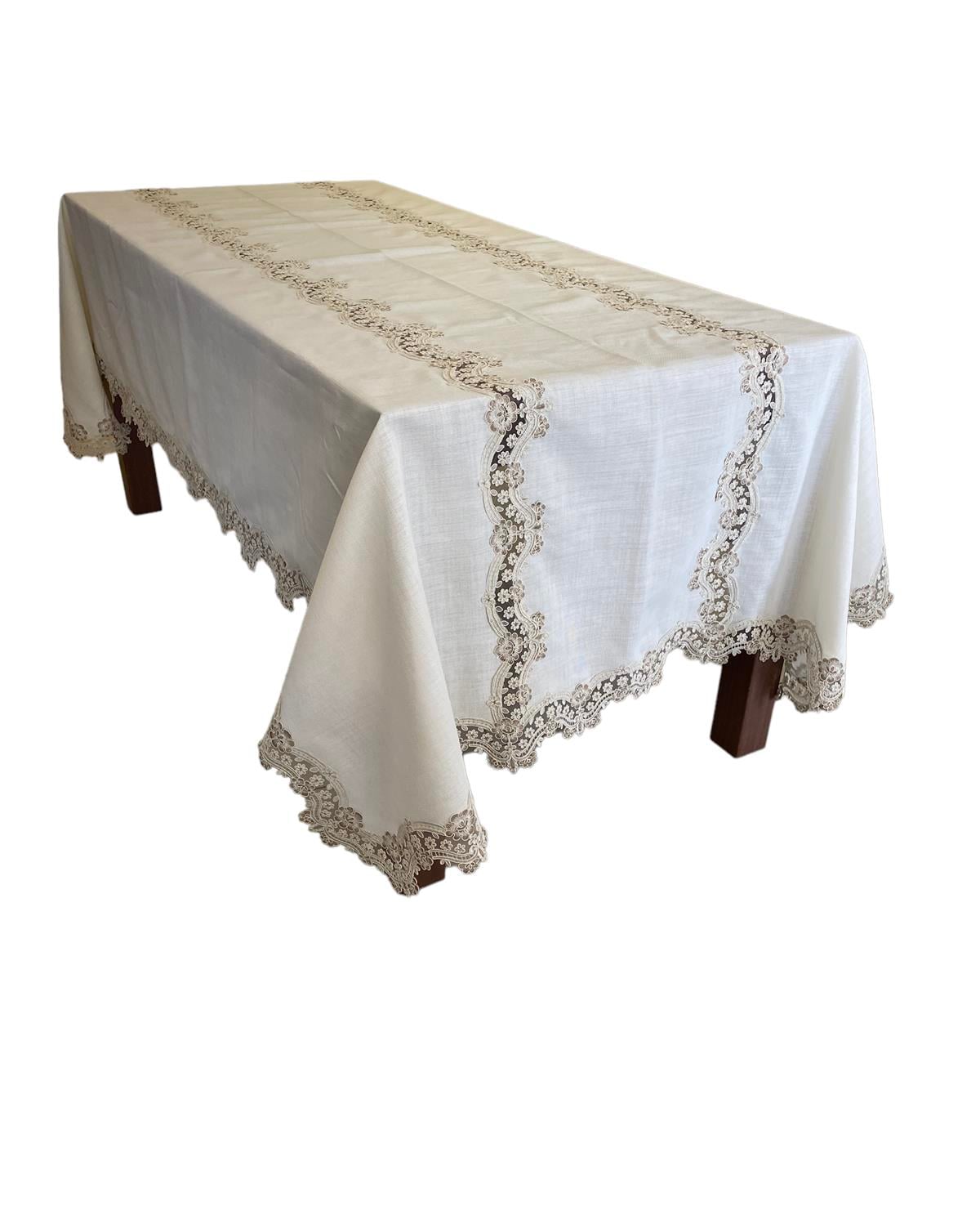 VPH Dantelli Masa Örtüsü Simli