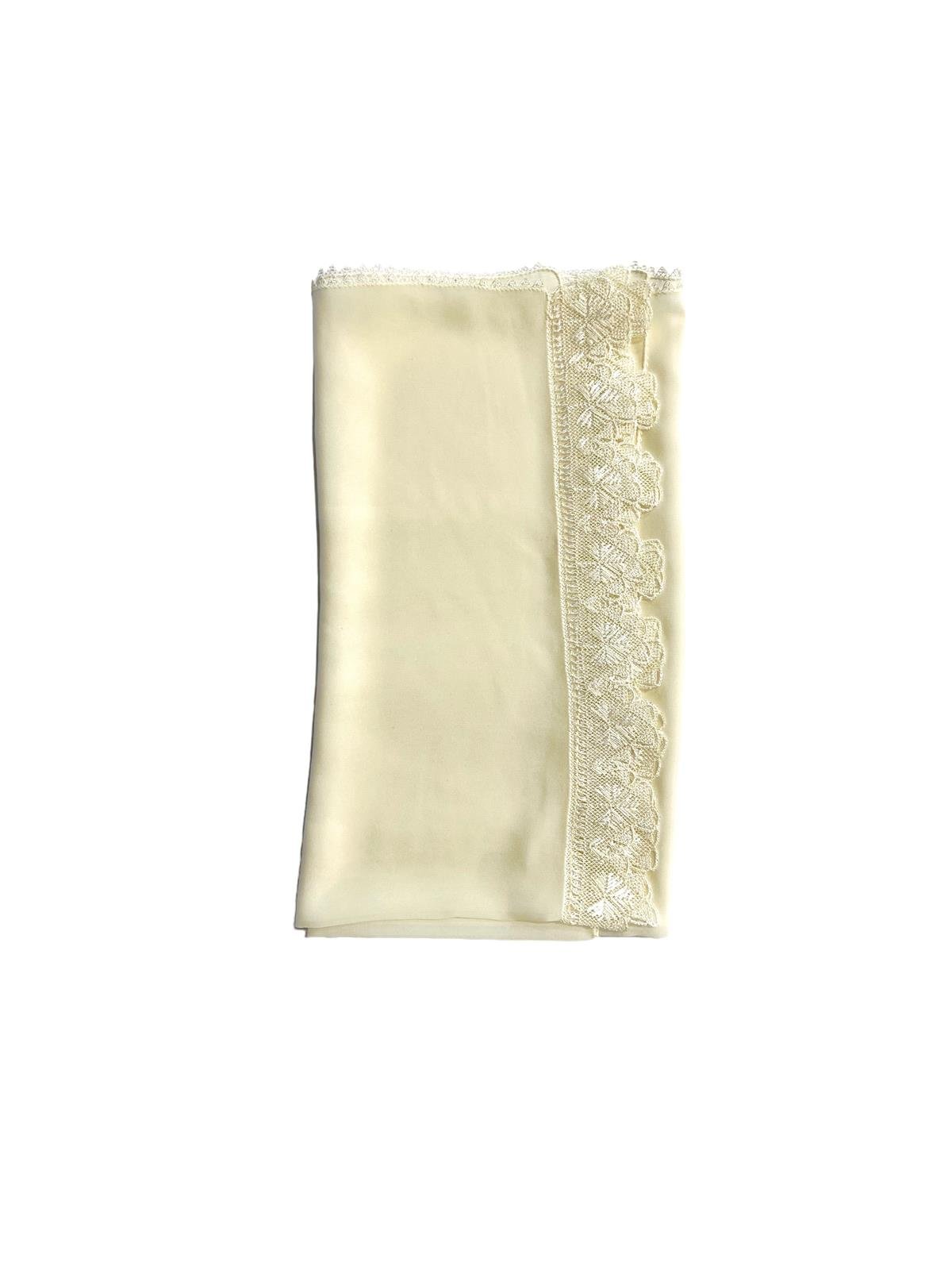 VPH Mevlüt Örtüsü Çam Yaprak İğne Oyalı Ekru