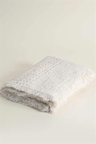 Ecocotton Alinda Bebek Yatak Örtüsü %100 Organik Pamuk Müslin Waffle Krem 120x170 Cm