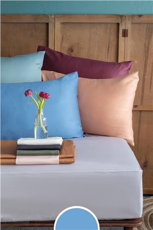 İssimo Simply Sky Blue Pamuk Saten Fitted Set 200*200/50*70(2)