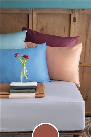 İssimo Simply Terra Cotta Pamuk Saten Fitted Set 120*200/50*70(1)