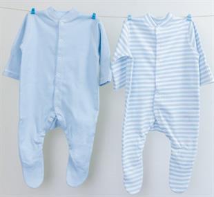 Medekids Ayaklı Tulum 2’li Mavi 0-3 Ay