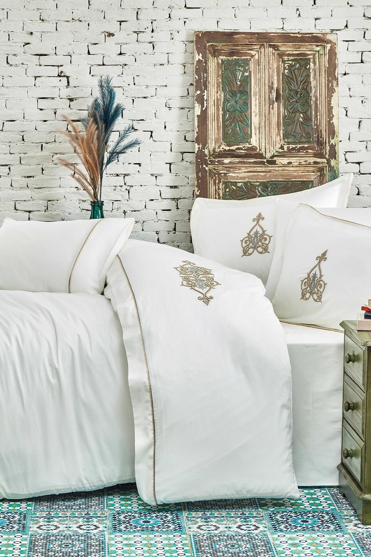 Alya Çift Kişilik Double Duvet Set 200X220 Krem