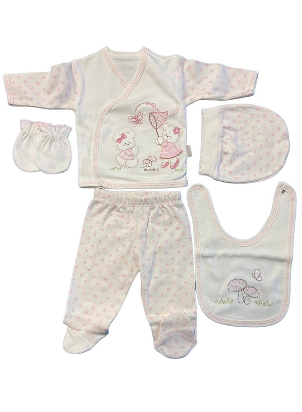 Dandini Kelebek Avı Figürlü 5 parça Zıbın Seti