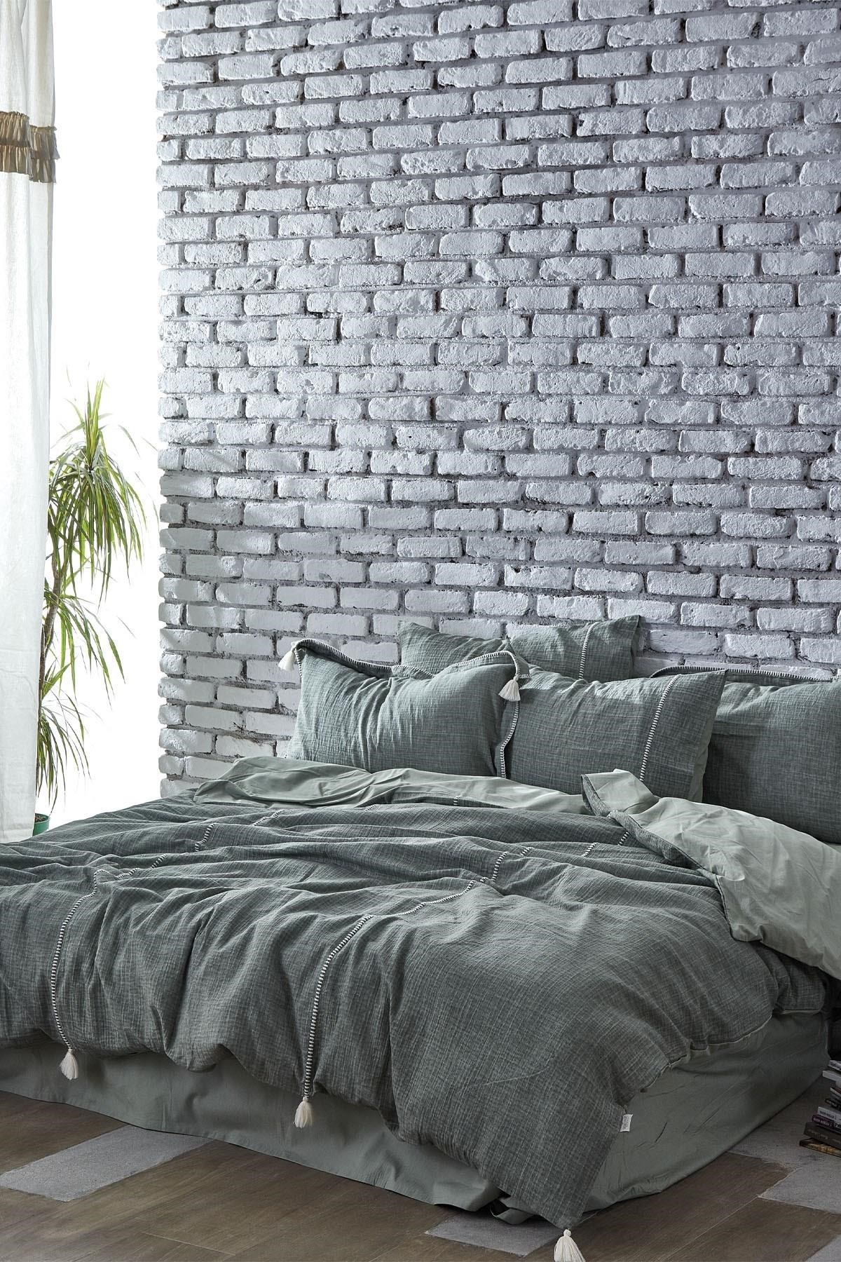 Ecocotton Doğa Çift Kişilik Nevresim Takımı %100 Organik Pamuk Müslin Yeşil 200x220 cm
