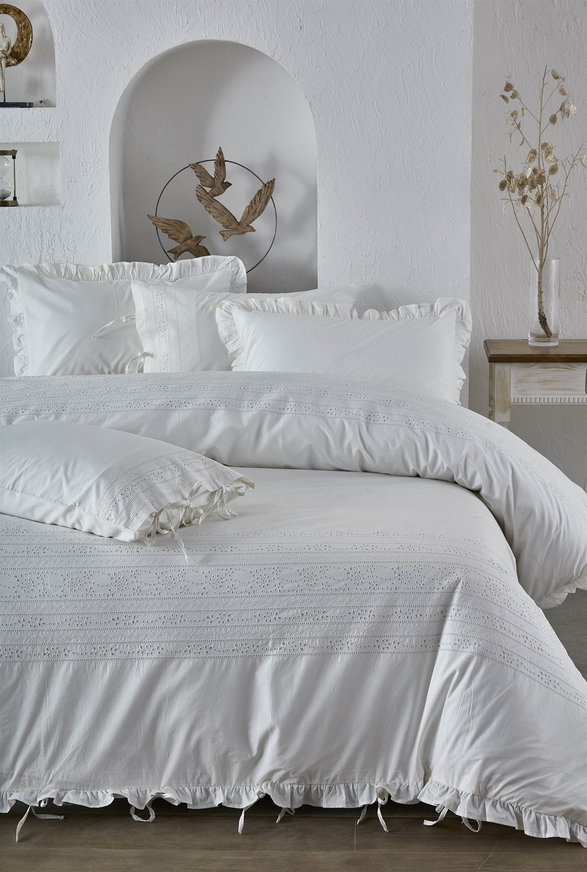 Ecocotton Feris Nevresim Takımı Beyaz Çift Kişilik 200*220