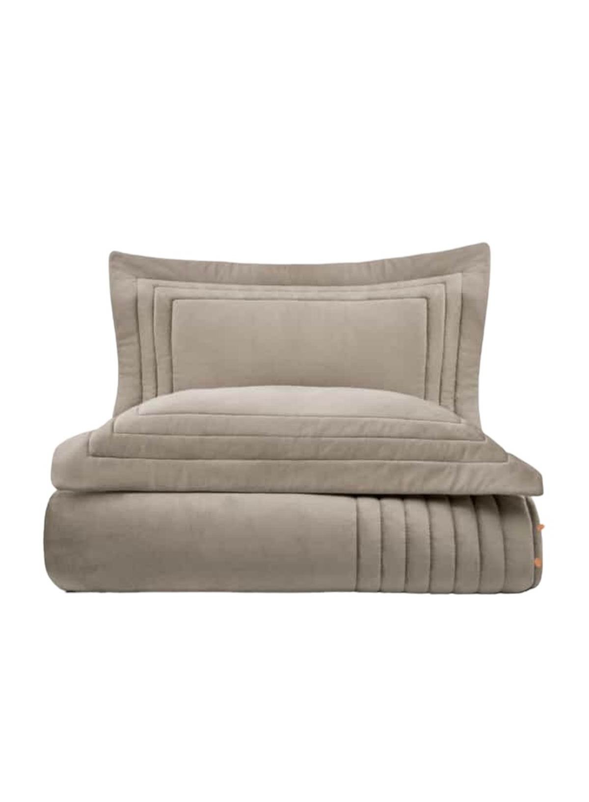 Ecocotton Feza Çift Kişilik Yatak Örtüsü Takımı %50 Pamuk %50 Polyester Bej 240x260 Cm