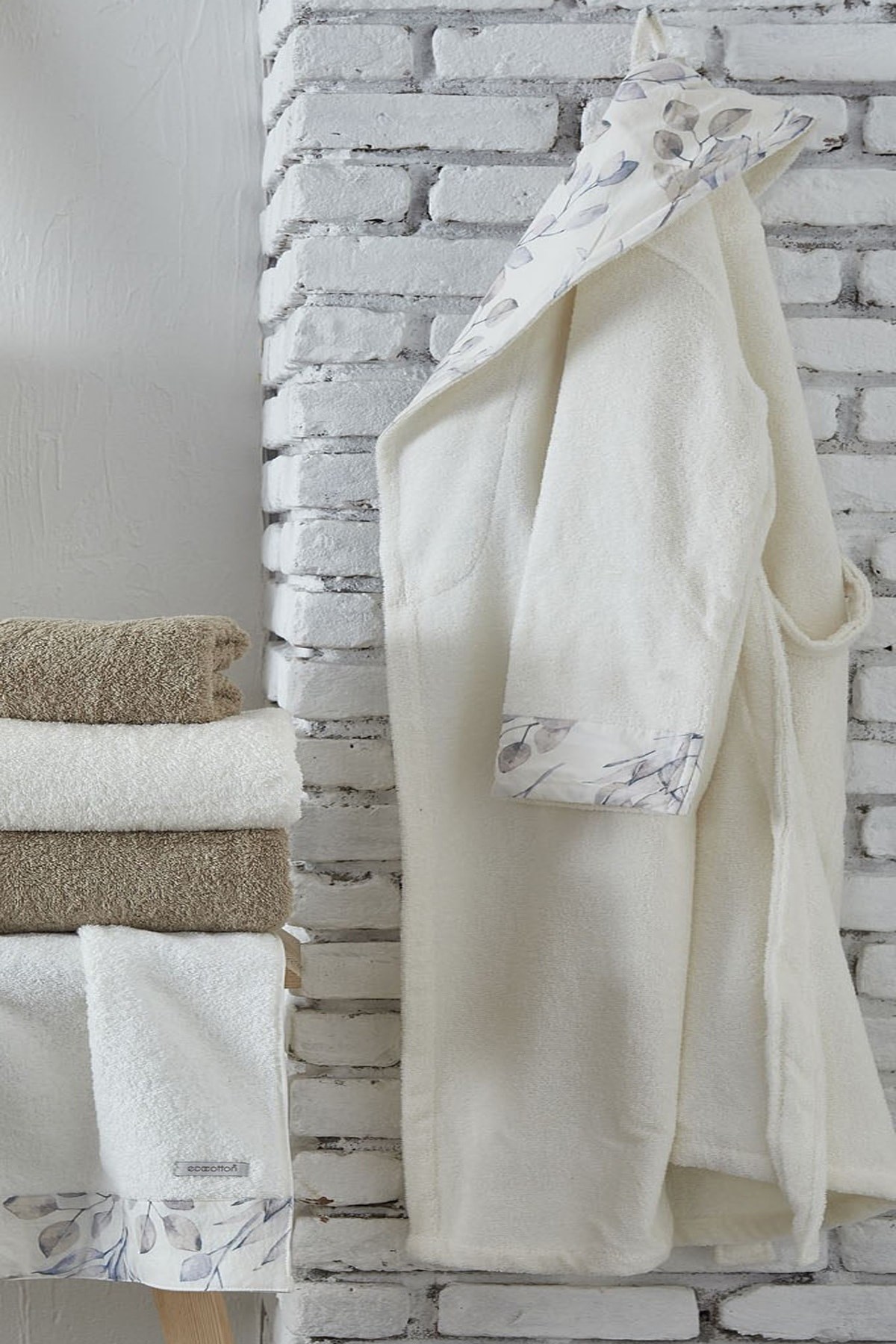 Ecocotton Karina Kadın Bornoz Krem Medium