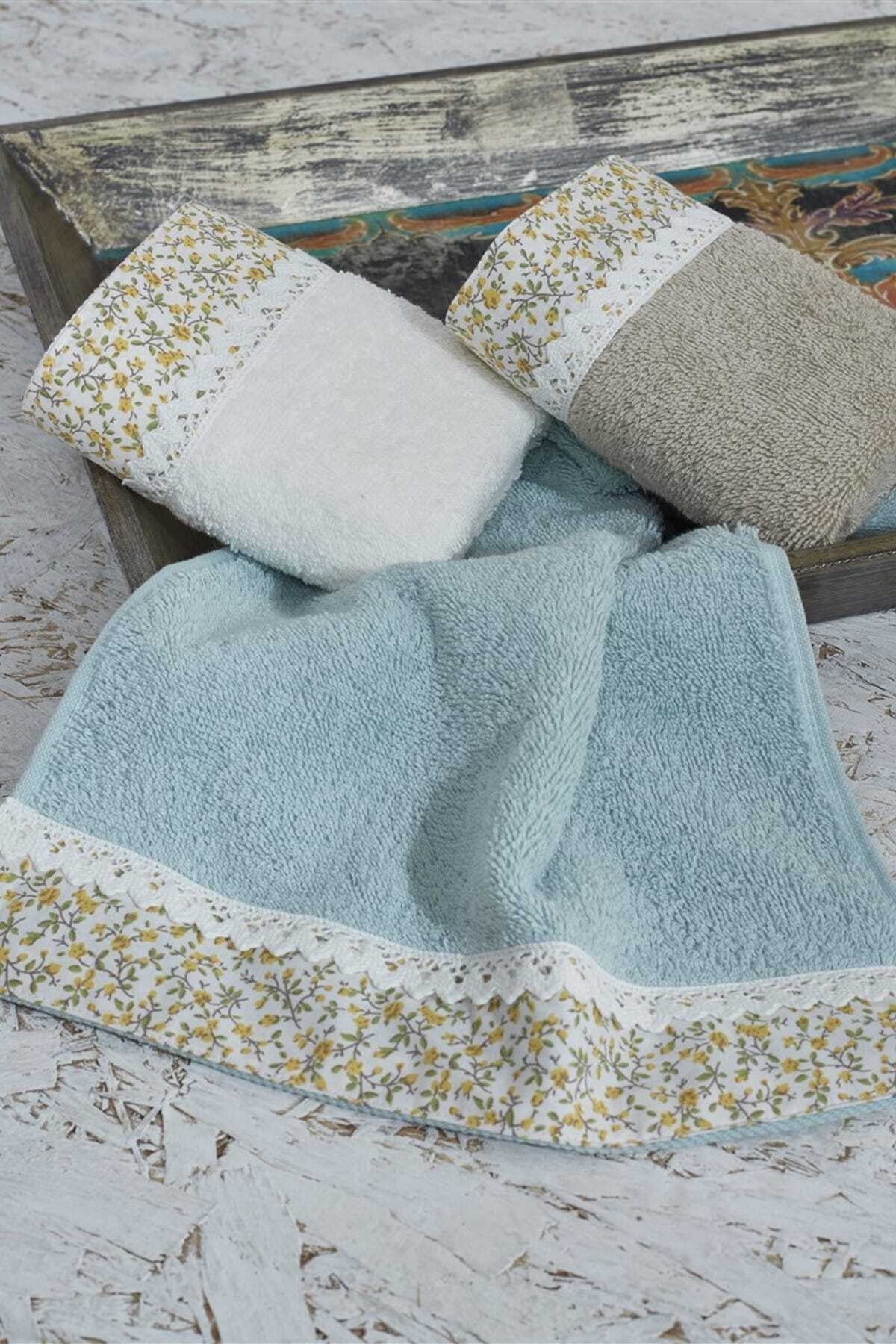 Ecocotton Lacy Mutfak Havlu Seti Bej-Krem-Mint 30*50