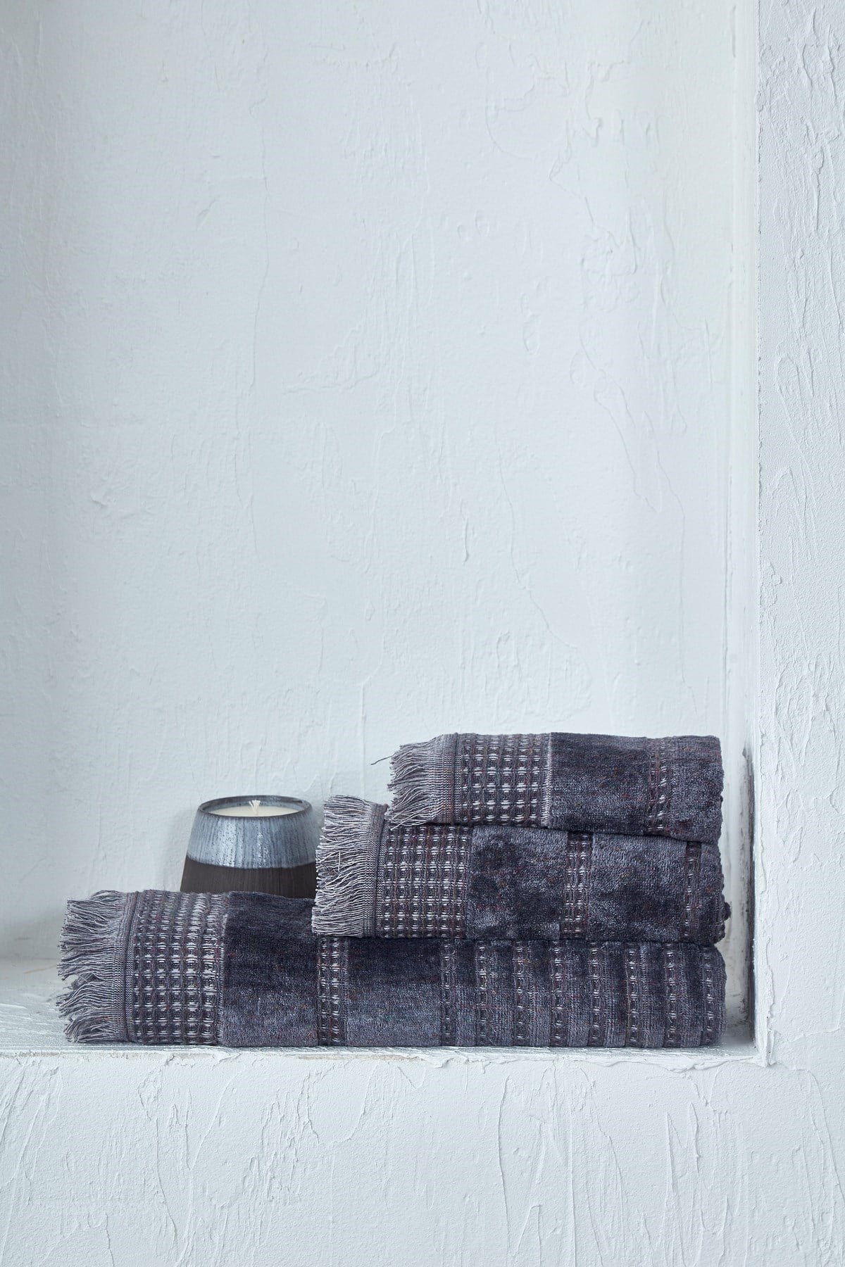Ecocotton Zeus Havlu Seti 3'Lü Antrasit 30*50/50*90/80*150