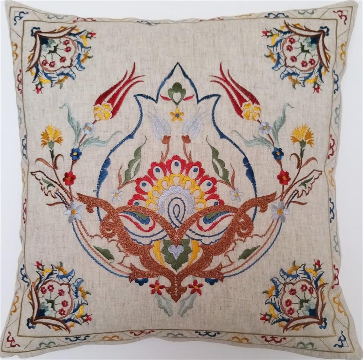 Fel 1306 Kırlent 43*43 Keten Bej