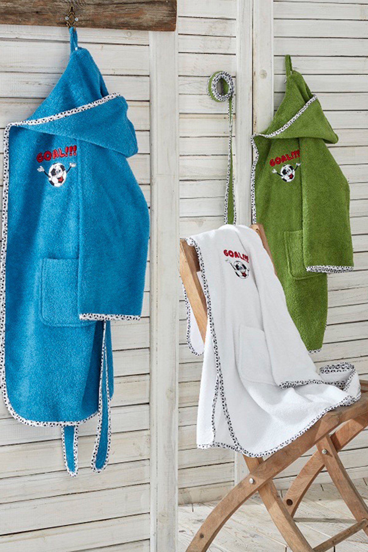 Funny Football Çocuk Bornozu Beyaz 3/4 Yaş