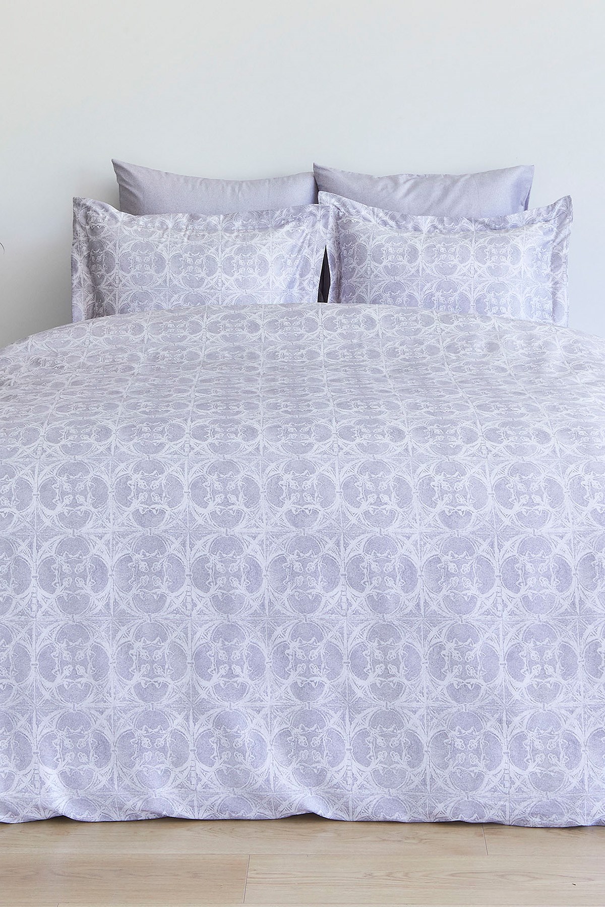 Gökhan Soft Cotton Nevresim Takımı 17627 Marcella Queen Gri