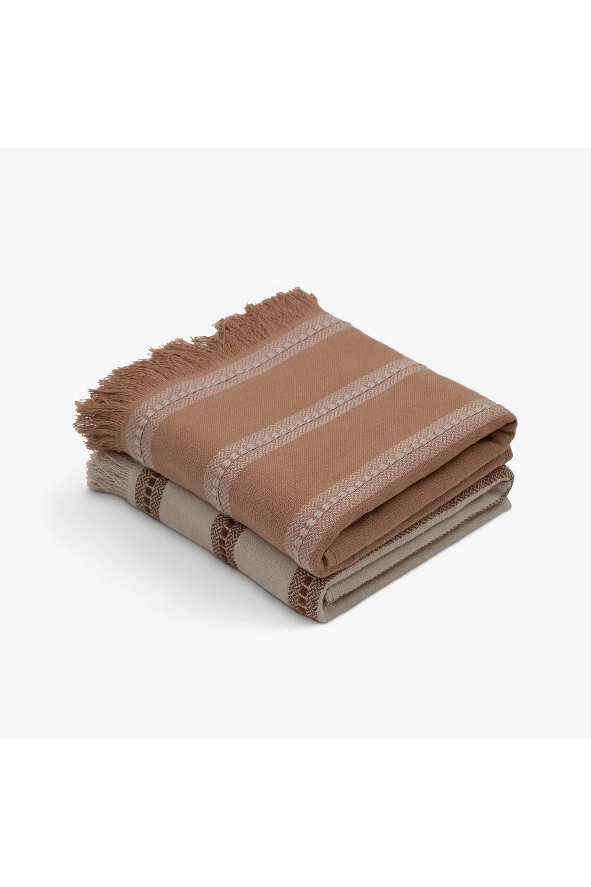 Green Black Neva 2'li Mutfak Havlusu Bej-Kahve