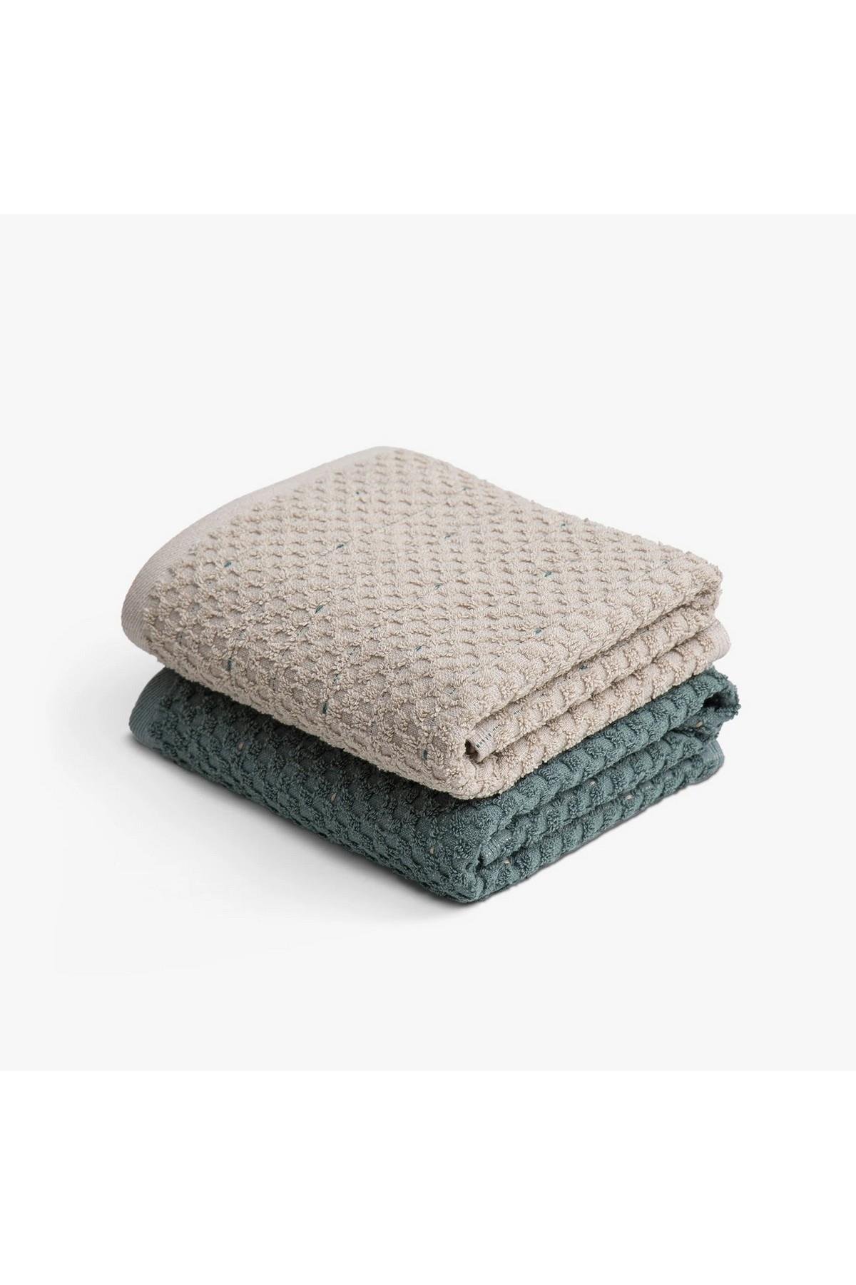 Green Black Parla 2'li Mutfak Havlusu Bej-Yeşil