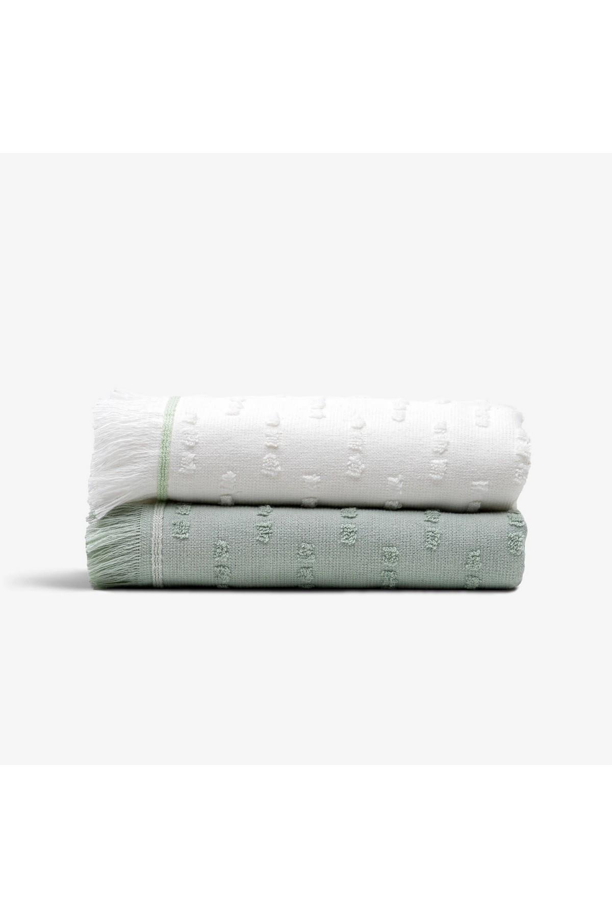 Green Black Pera 2'li Mutfak Havlusu Krem-Mint