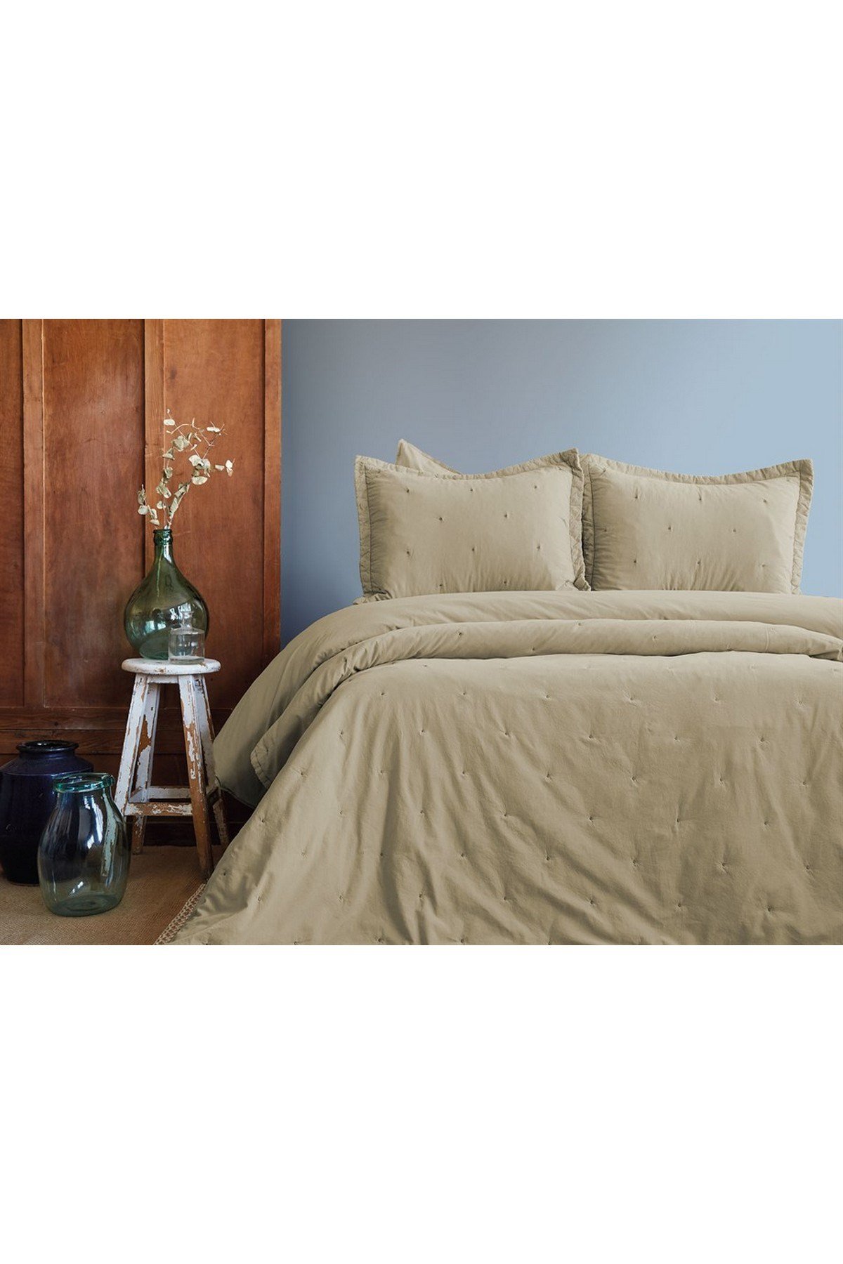 İssimo Cilichia Yıkanmış %100 Pamuk Poplin Yatak Örtüsü 180*260 cm