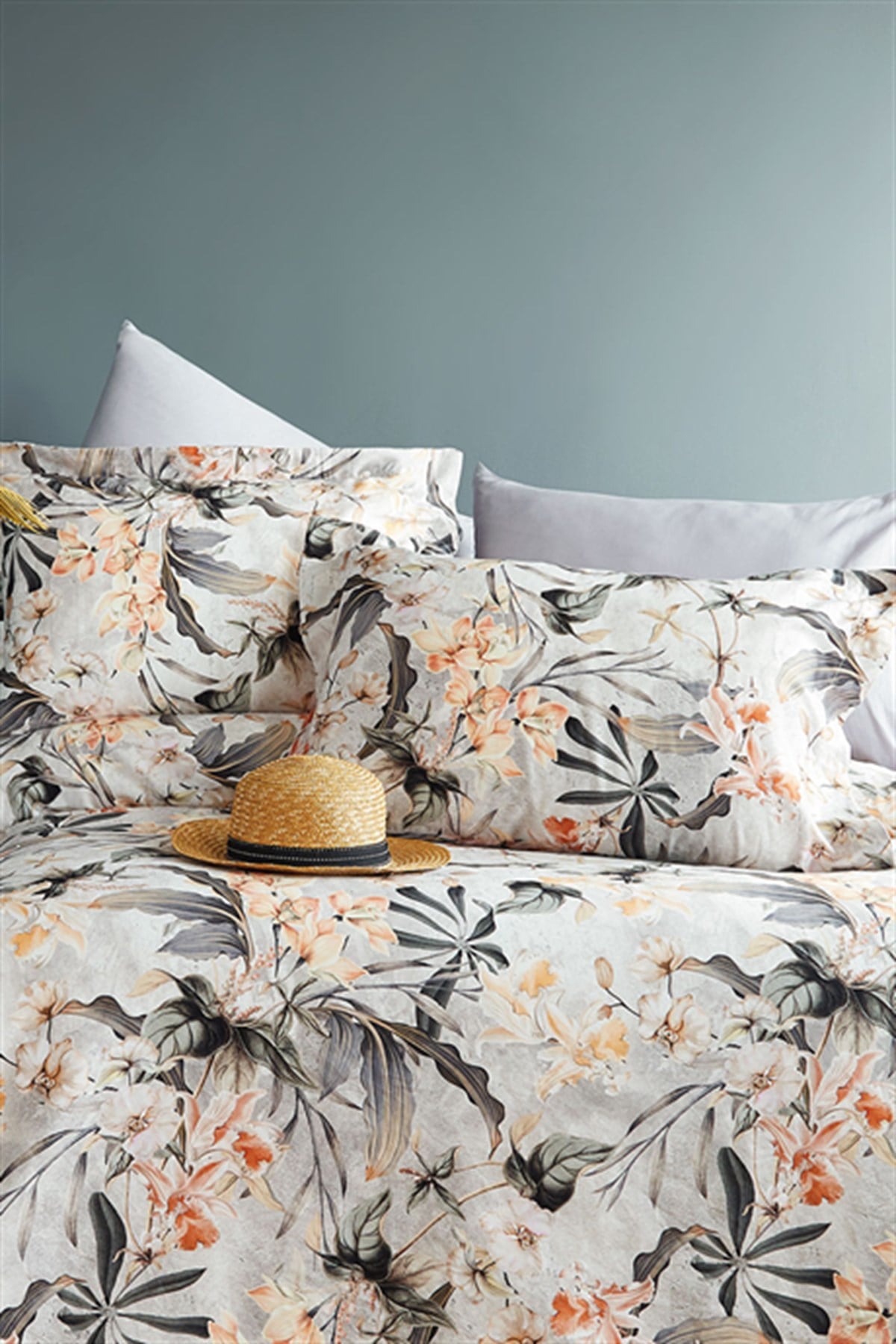 İssimo Oleander %60 Tencel %40 PPamuk Dijital Nevresim Takımı Çift Kişilik