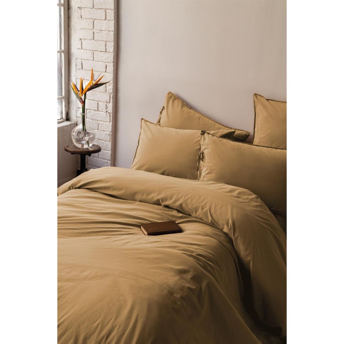 İssimo Savanna Mustard Yıkanmış %100 Pamuk Poplin Yatak Ortüsü 240*260 Cm