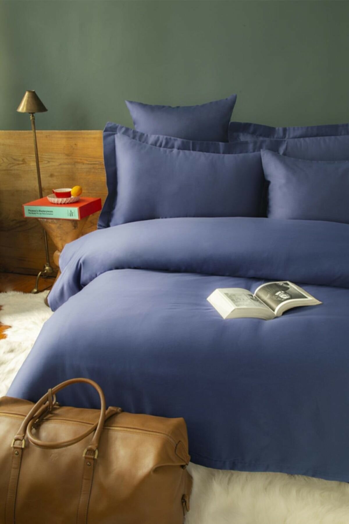 İssimo Simply Lacivert Saten Fitted Set 160*200/50*70(2)