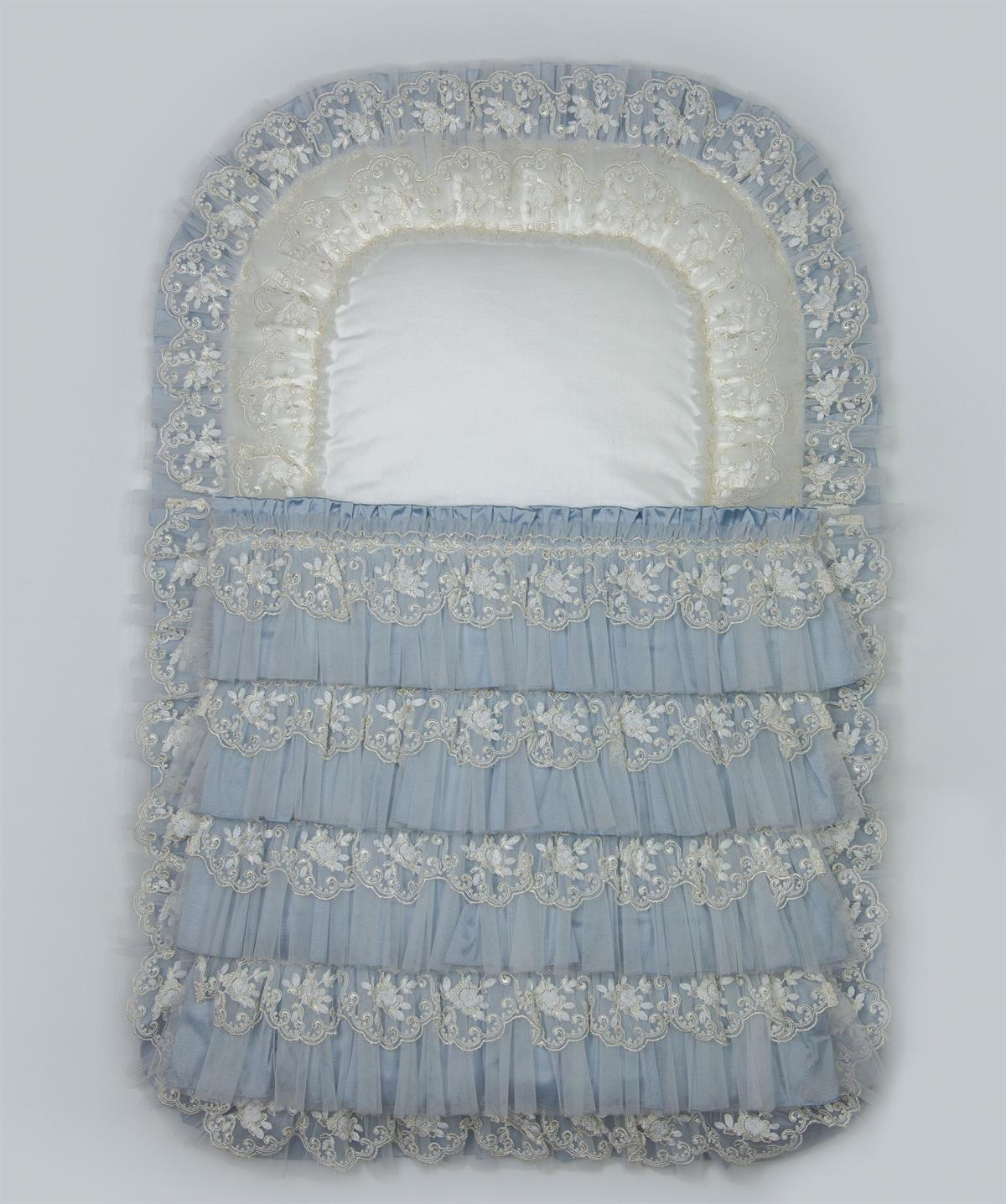 Mede Kids Fırfırlı Portebebe Pamuk Saten Ekru 45*80 Cm