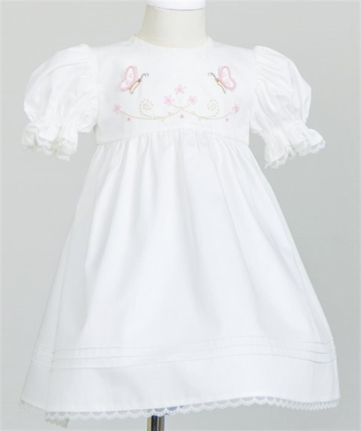 Medekids 3 Boyutlu Kelebekler Elbise Ekru & Pembe 3-6 Ay