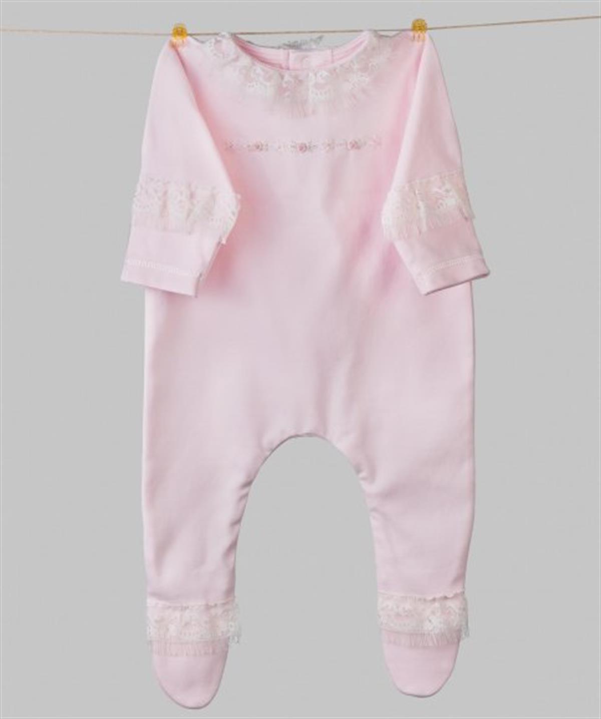 Medekids Gül Şöleni Ayaklı Tulum (Şapka&Eldiven) Ekru 0-3 Ay